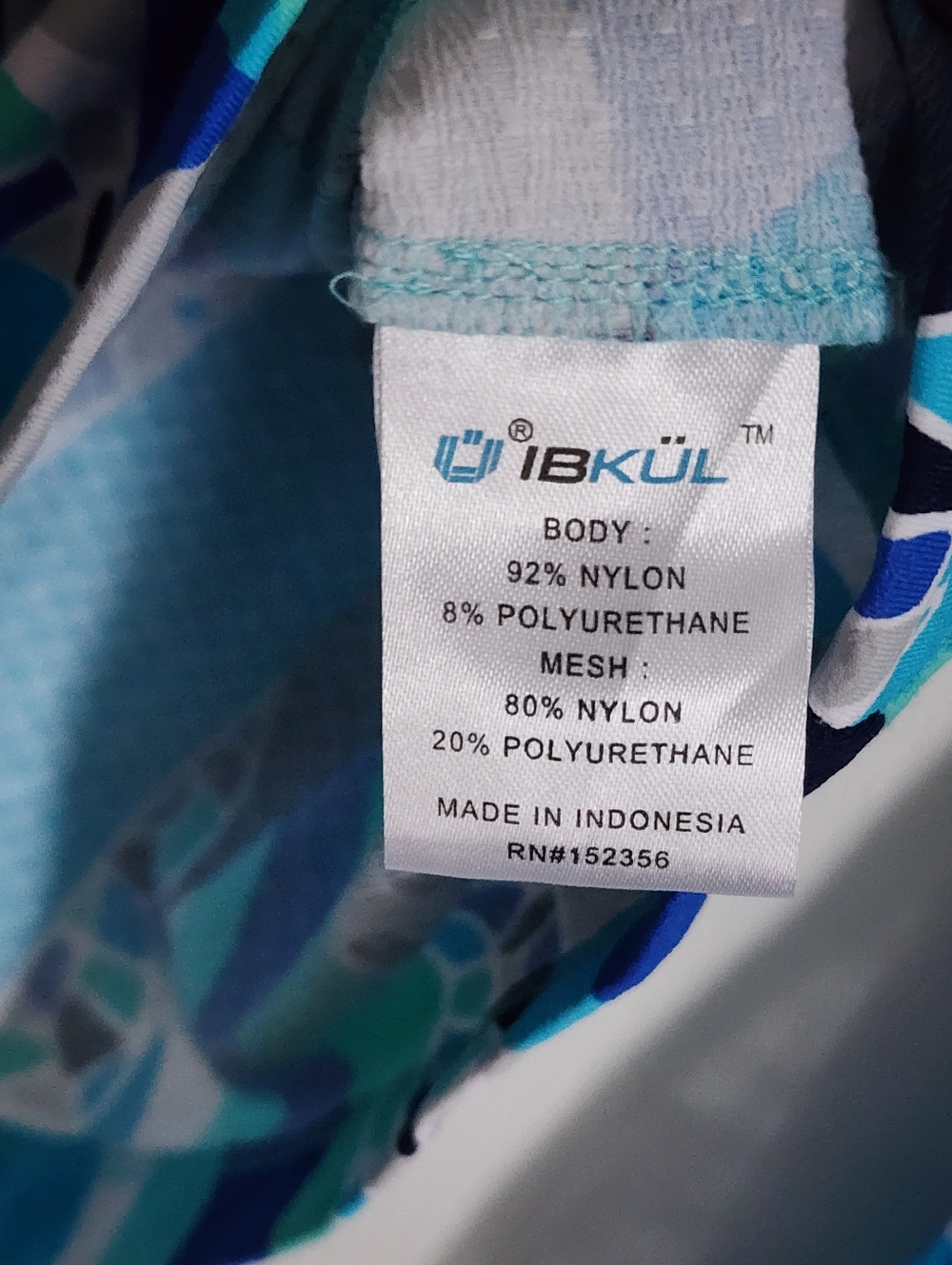 IBKUL Turquoise & Navy Geometric Long Sleeve Top - Picture 4 of 4